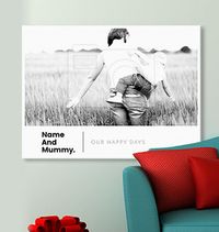 Personalised Canvas Print with Black Text - Landscape