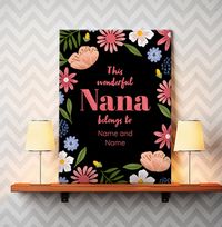 Wonderful Nana Personalised Canvas - Portrait