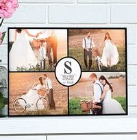 4 Photos Landscape Canvas Print - Black Border & Text 