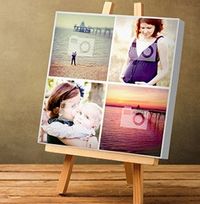 Tap to view 4 Photo Canvas Print - Square, White Border