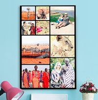 Tap to view 9 Photo Canvas Print - Portrait, Black Border