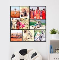 Tap to view 9 Photo Canvas Print - Square, Black Border