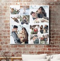 Christmas 10 Photo Collage Canvas Print - Square