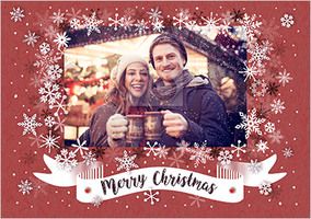 Merry Christmas Snowflakes Photo Card