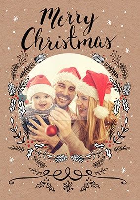 Merry Christmas Photo Wreath Card