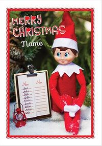 Elf On The Shelf Personalised Christmas Card