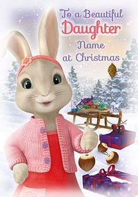 Tap to view Peter Rabbit Daughter Christmas Personalised Card