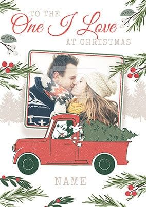 Mickey and Minnie Christmas Card for The One I LOve