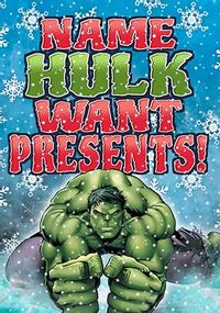 The Hulk Personalised Christmas Card
