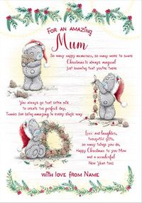 Me To You - Amazing Mum Personalised Christmas Card