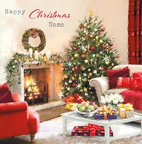Christmas Living Room Personalised Card