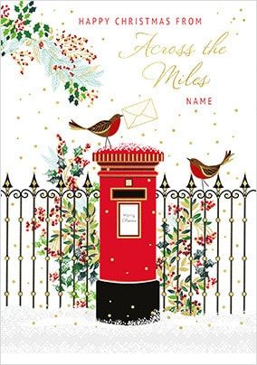 Happy Christmas From Across The Miles Personalised Card