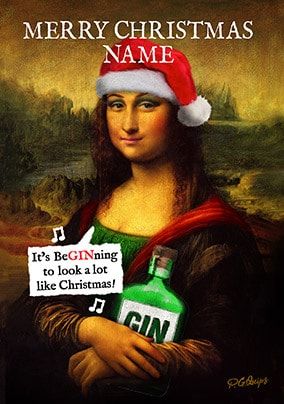 Be-GIN-Ing To Look Like Christmas Personalised Card