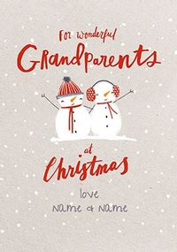 Wonderful Grandparents At Christmas Personalised Card