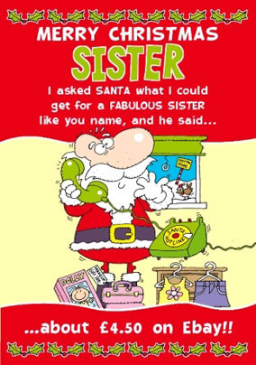 sister funky pigeon merry christmas sis