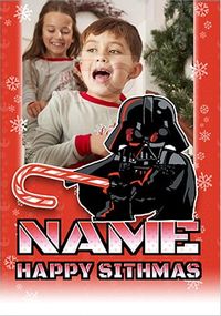 Star Wars Darth Vadar Sithmas Photo Christmas Card