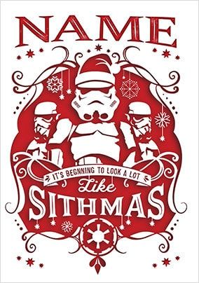 Star Wars A Lot Like Sithmas Personalised Christmas Card