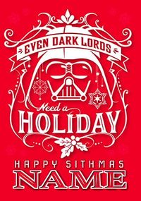 Tap to view Star Wars Dark Lords Holiday Personalised Christmas Card