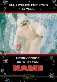 Star Wars Wampa For Xmas Personalised Christmas Card
