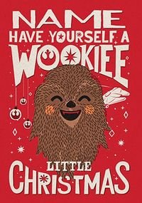 Star Wars Wookie Little Christmas Personalised Card