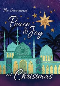 Tap to view Peace and Joy at Christmas Personalised Card