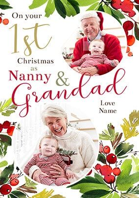1st Christmas as Grandparents Photo Card