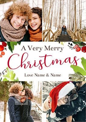 A Very Merry Christmas Four Photo Card