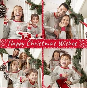 Happy Christmas Wishes Multi Photo Card