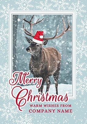 Company Christmas Stag Personalised Card