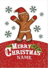 Gingerbread Man Personalised Christmas Card
