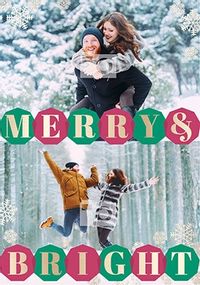 Tap to view Merry and Bright Double Photo Christmas Card