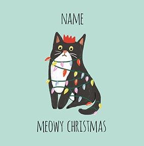 Meowy Christmas Personalised Card