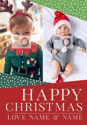 Happy Christmas Siblings Photo Card