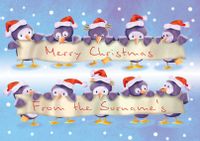 Christmas Penguins Landscape Banner
