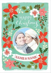 Tap to view Happy Christmas Floral Photo Card