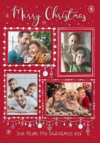 Merry Christmas Four Photo Card