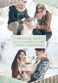 Tap to view Special Son & Daughter-in-Law Upload Christmas Card - All that Shimmers