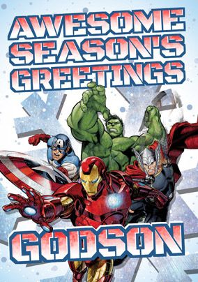 Marvel Avengers Godson Christmas Card