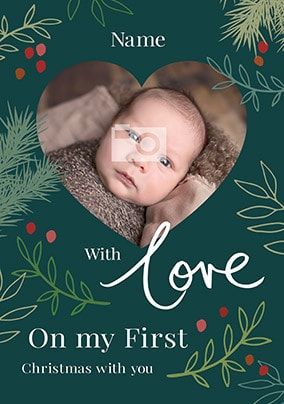 Baby's First Christmas Photo Upload Card