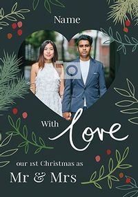 Mr & Mrs First Christmas Photo Card