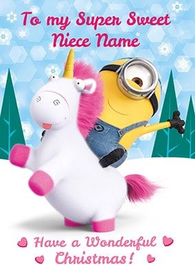 Despicable Me Niece Personalised Christmas Card