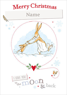 Love You To The Moon And Back Personalised Christmas Card - Giant (A3) - By Funky Pigeon