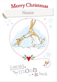 Love You to the Moon and Back Personalised Christmas Card