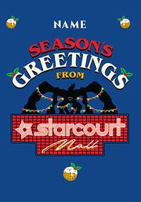 Season's Greetings from Starcourt Mall Personalised Christmas Card