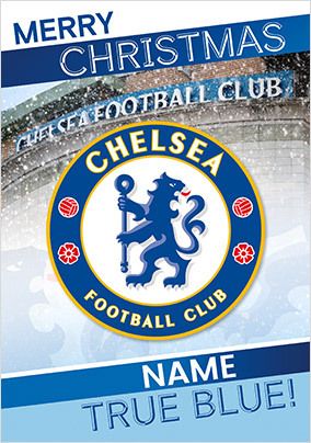 Chelsea FC Crest Personalised Christmas Card