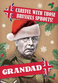 Careful Grandad Personalised Christmas card