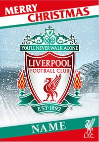 Liverpool FC - Crest Personalised Christmas Card