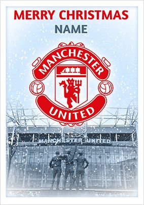 Man United Personalised Christmas Card