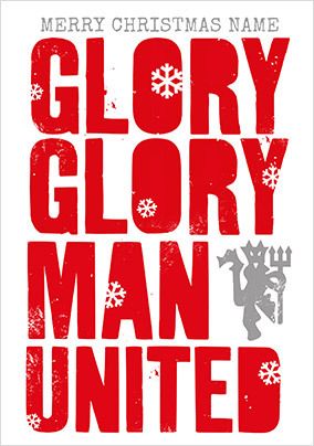 Glory Glory Man United Personalised Christmas Card