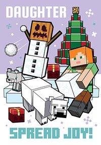 Tap to view Minecraft - Daughter Personalised Christmas Card